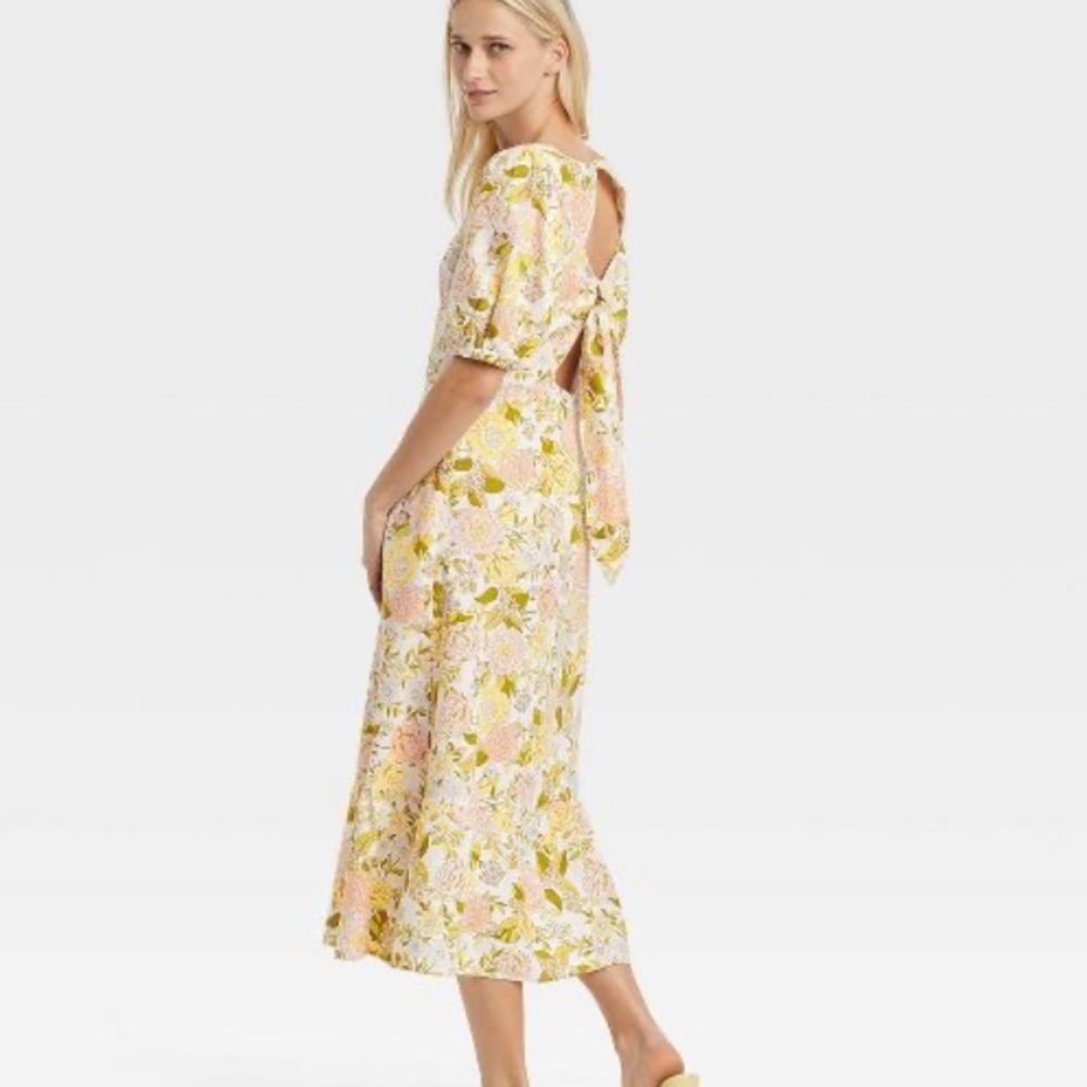 Women's Bishop Elbow Sleeve Tie-Back Dress - Who What Wear